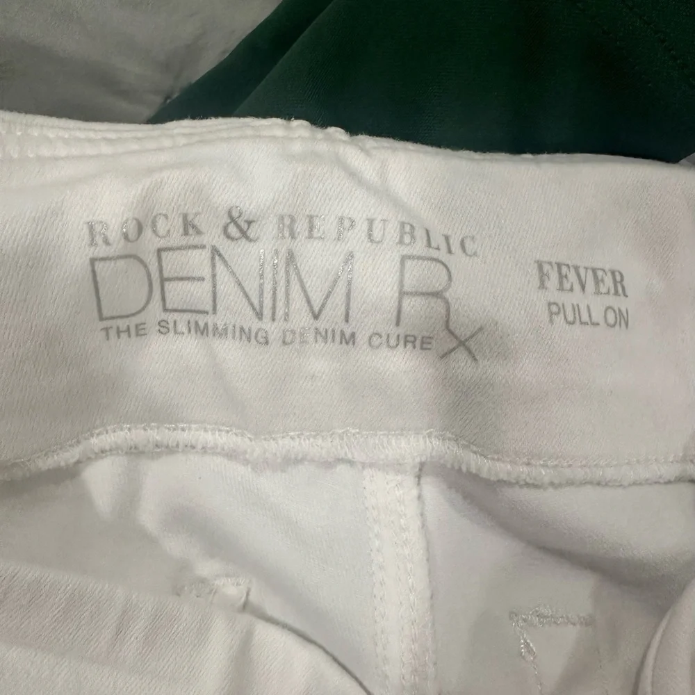 Rock & Republic White Jeggings Stretch Denim Slim Fit - Picture 2 of 5